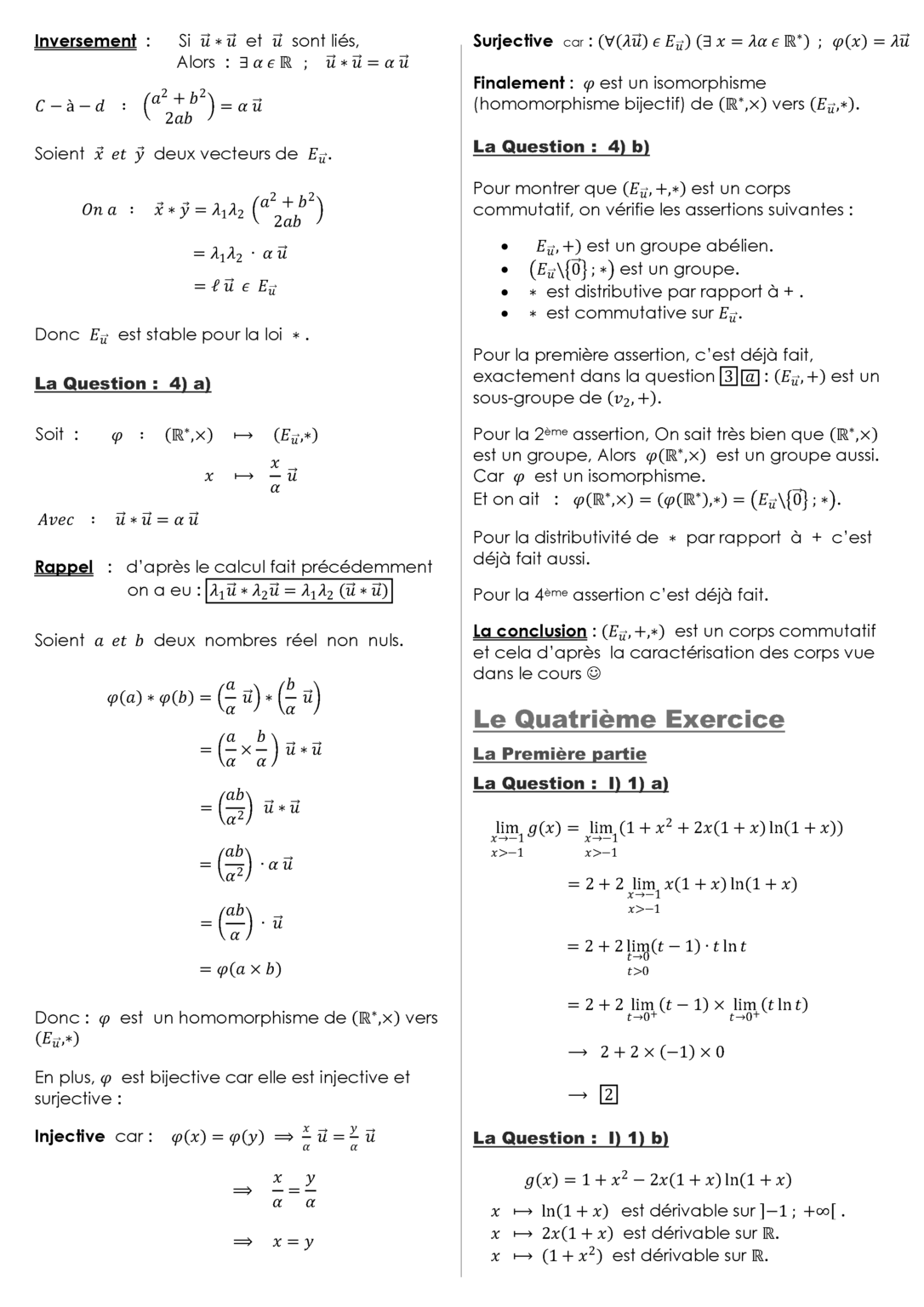 Examen National Math Bac 2 science physique 2021 Math math bac2 bac 2 math Sp Examen National math science physique fonction complexes suite numérique équation différentielle