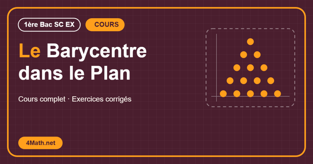 Cours Le Barycentre dans le Plan 1ère Bac Sc Ex