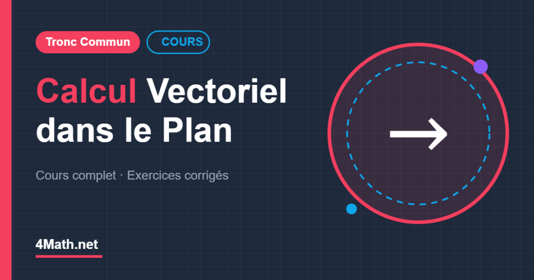Cours Calcul vectoriel dans le plan Tronc Commun