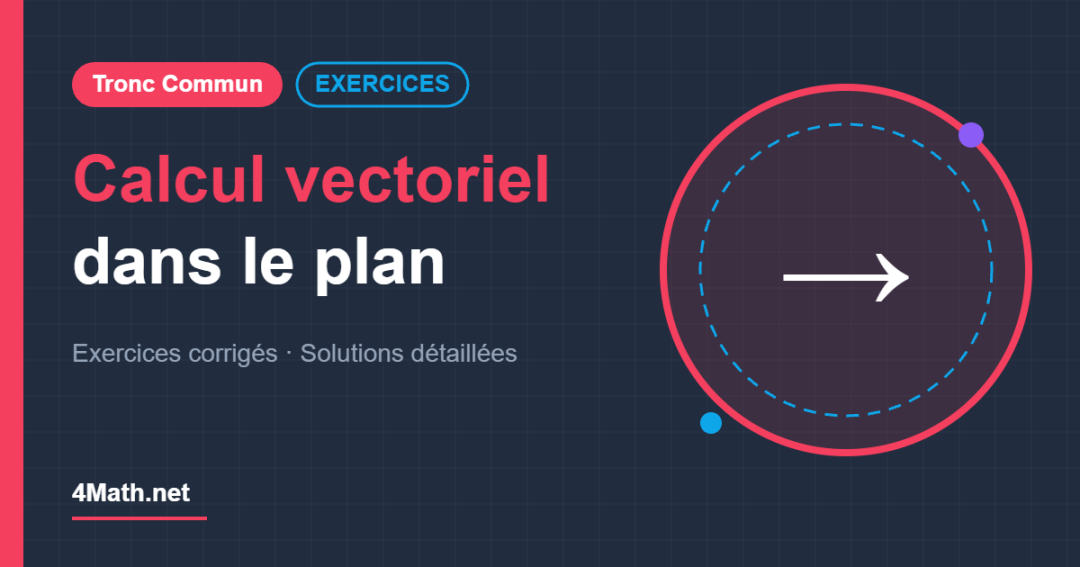 Calcul vectoriel dans le plan - Tronc Commun exercices corrigés