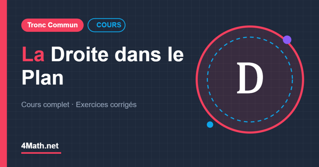 Cours La droite dans le plan Tronc Commun