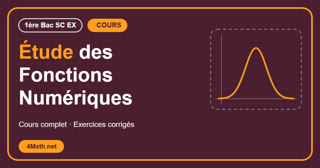 Cours étude des fonctions numériques 1ère Bac Sc Ex