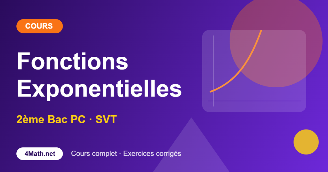 Cours fonctions exponentielles 2ème Bac PC-SVT