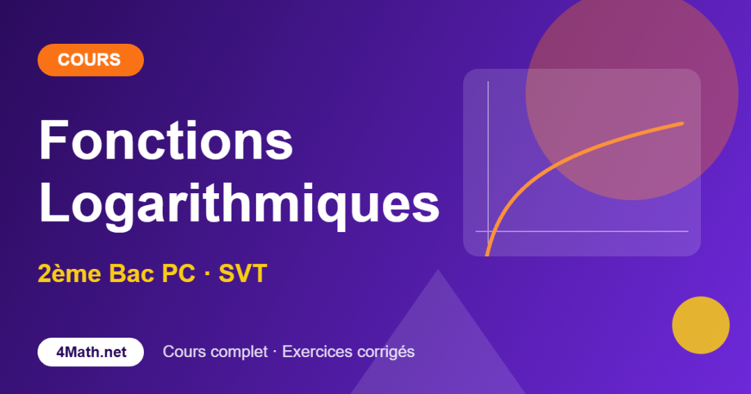 Cours fonctions logarithmiques 2ème Bac PC-SVT