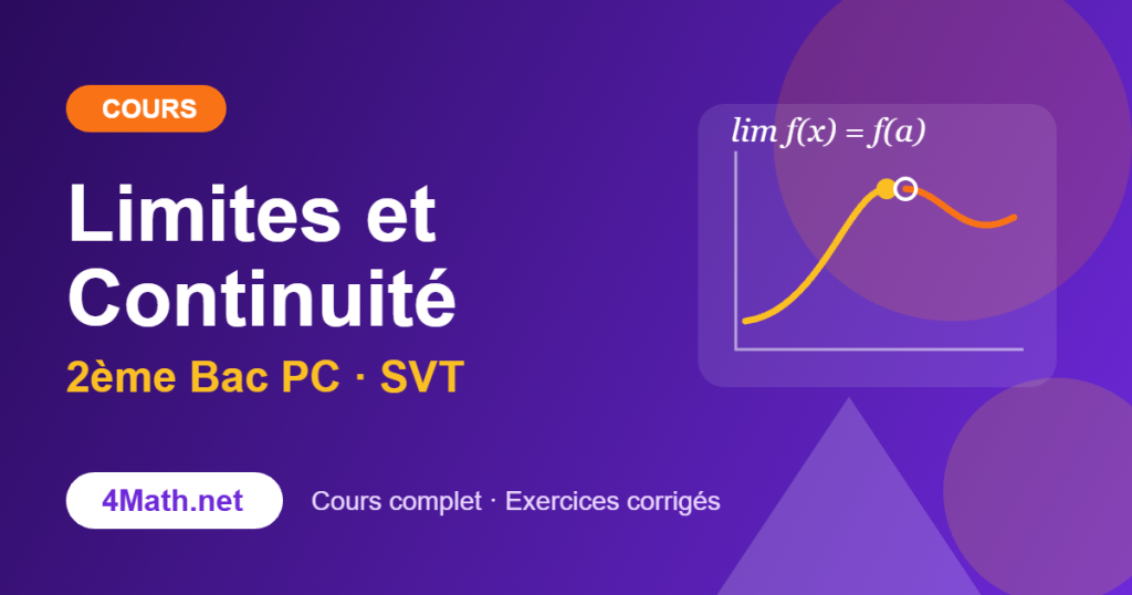 Cours limites et continuité 2ème Bac PC-SVT