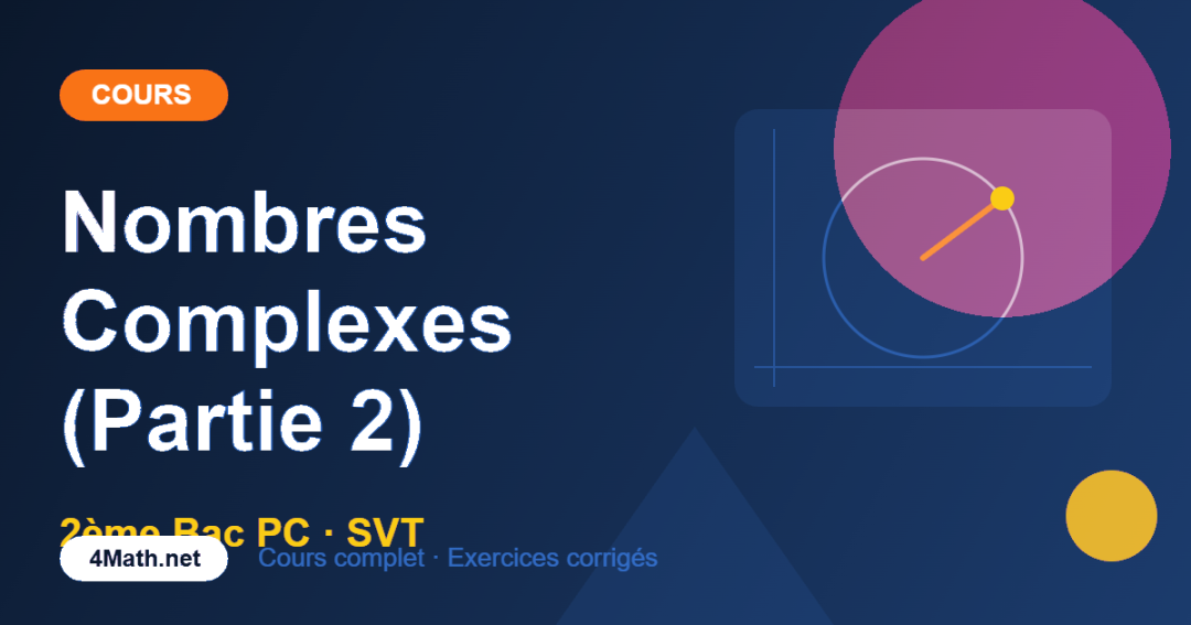 Nombres Complexes (Partie 2) – Cours 2BAC PC | 4Math