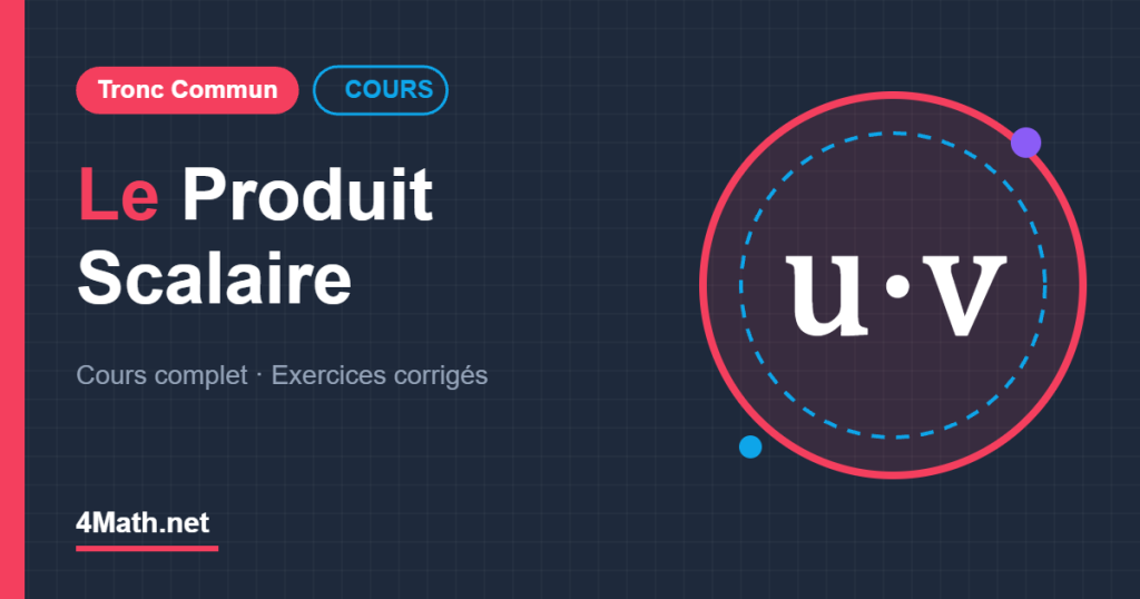 Cours Le produit scalaire Tronc Commun