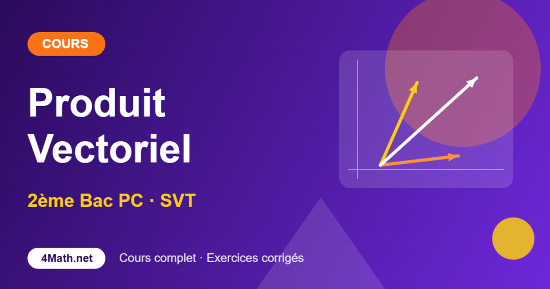 Cours de produit vectoriel 2ème Bac PC
