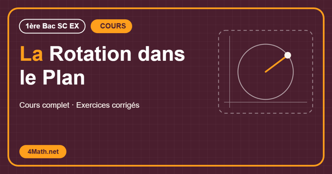 Cours La Rotation dans le Plan 1ère Bac Sc Ex