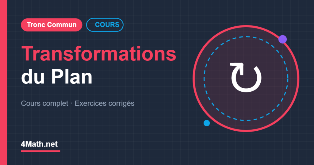 Cours Transformations du plan Tronc Commun